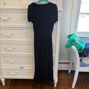 Childrens green Velvet Midi jumpsuit